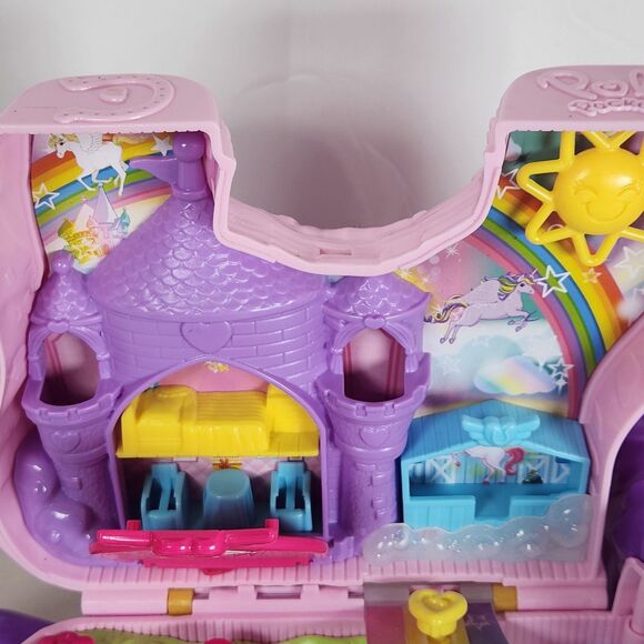 Polly Pocket Pink Unicorn Party Playset pinata carry case pink miniture polly - Picture 10 of 13
